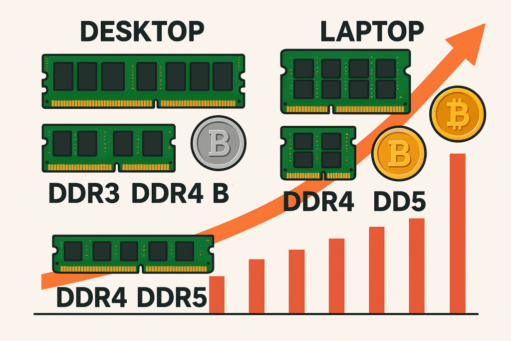 La crisis de precios de la RAM empeora (de nuevo) cuando el DDR5 alcanza un nuevo y doloroso máximo, y se está acercando una tendencia preocupante 8 RAM en ascenso: de DDR3 a DDR5, el nuevo oro tecnológico
