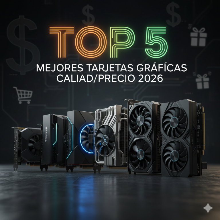 Comparativa de las mejores tarjetas gráficas calidad precio 2026 con modelos de Nvidia, AMD e Intel para presupuestos medios.