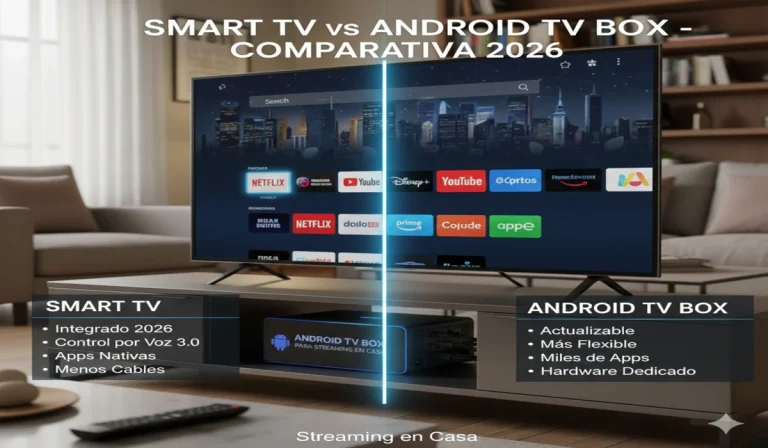 Smart TV vs Android TV Box para Streaming en 2026 (Guía Técnica y Comparativa)